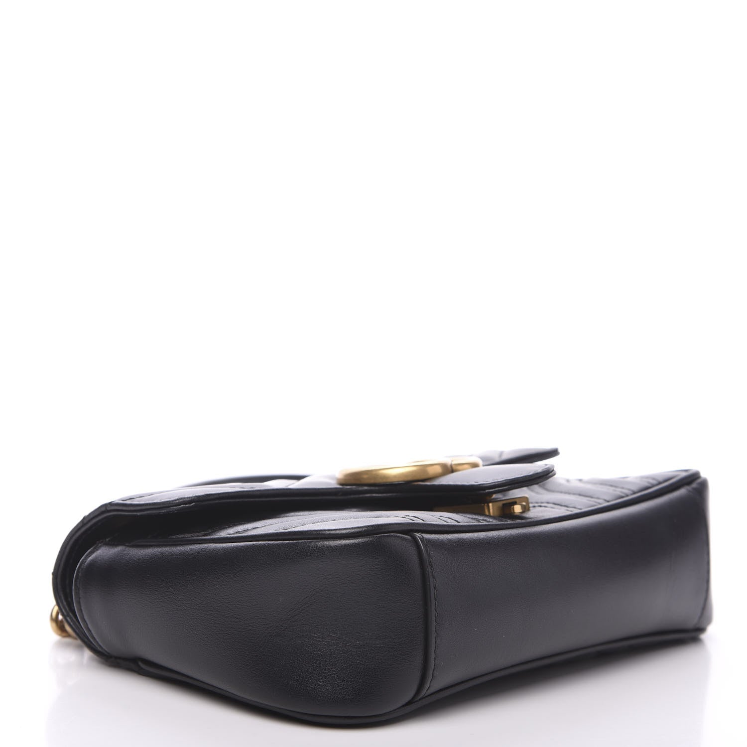 Gucci Calfskin Matelasse Mini GG Marmont Shoulder Bag Black 3 of 14