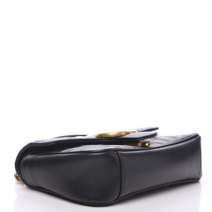 Gucci Calfskin Matelasse Mini GG Marmont Shoulder Bag Black 3 of 14