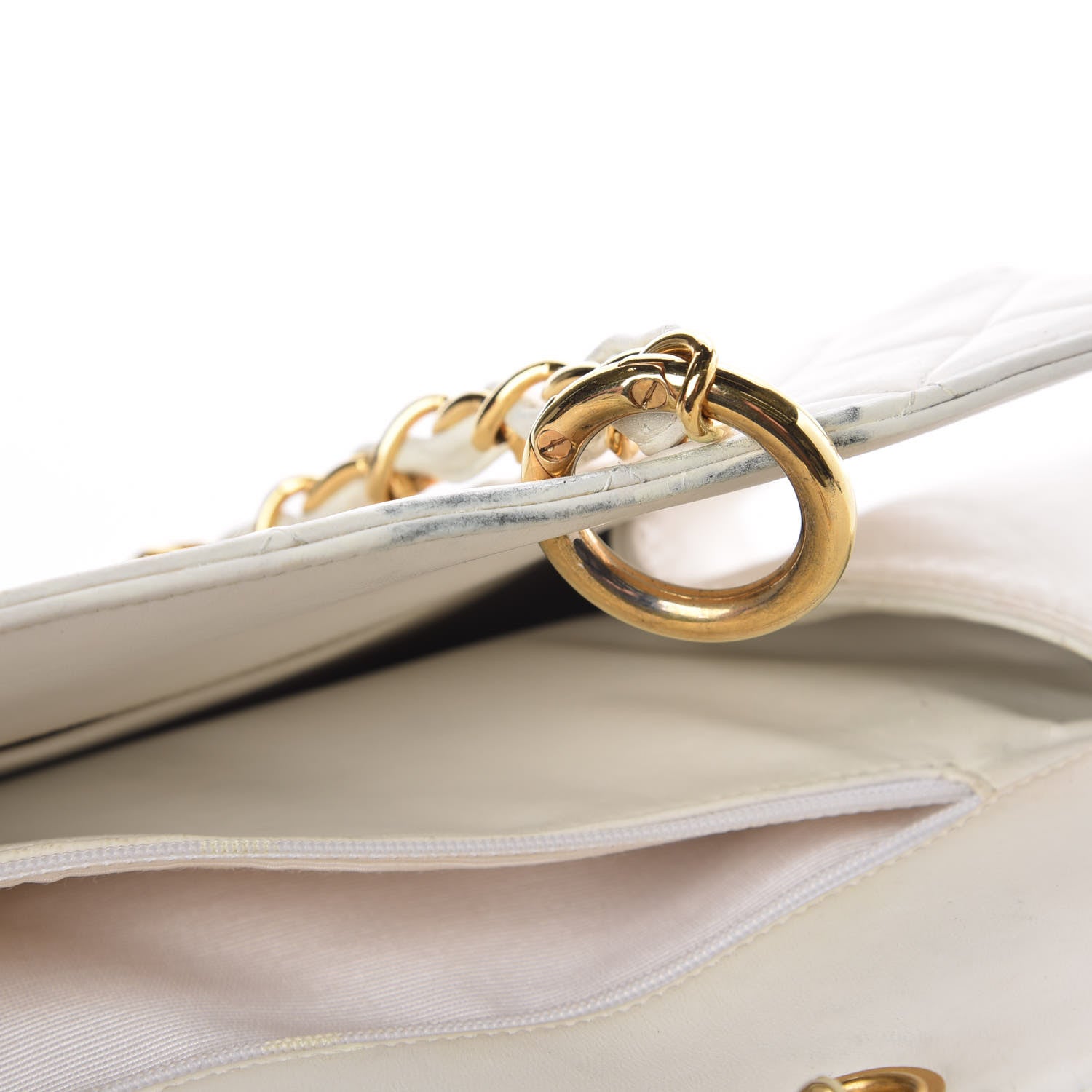Chanel Calfskin Quilted Shopping Tote White 13 of 18