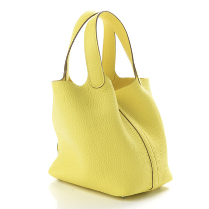 Hermes Taurillon Clemence Picotin Lock 18 PM Lime 3 of 9