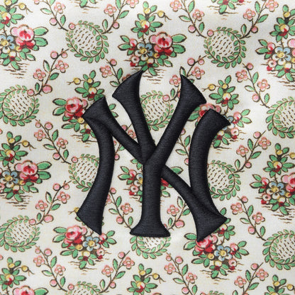 Gucci X MLB Satin Floral Print NY Yankees Patch Backpack Ivory Green 11 of 11
