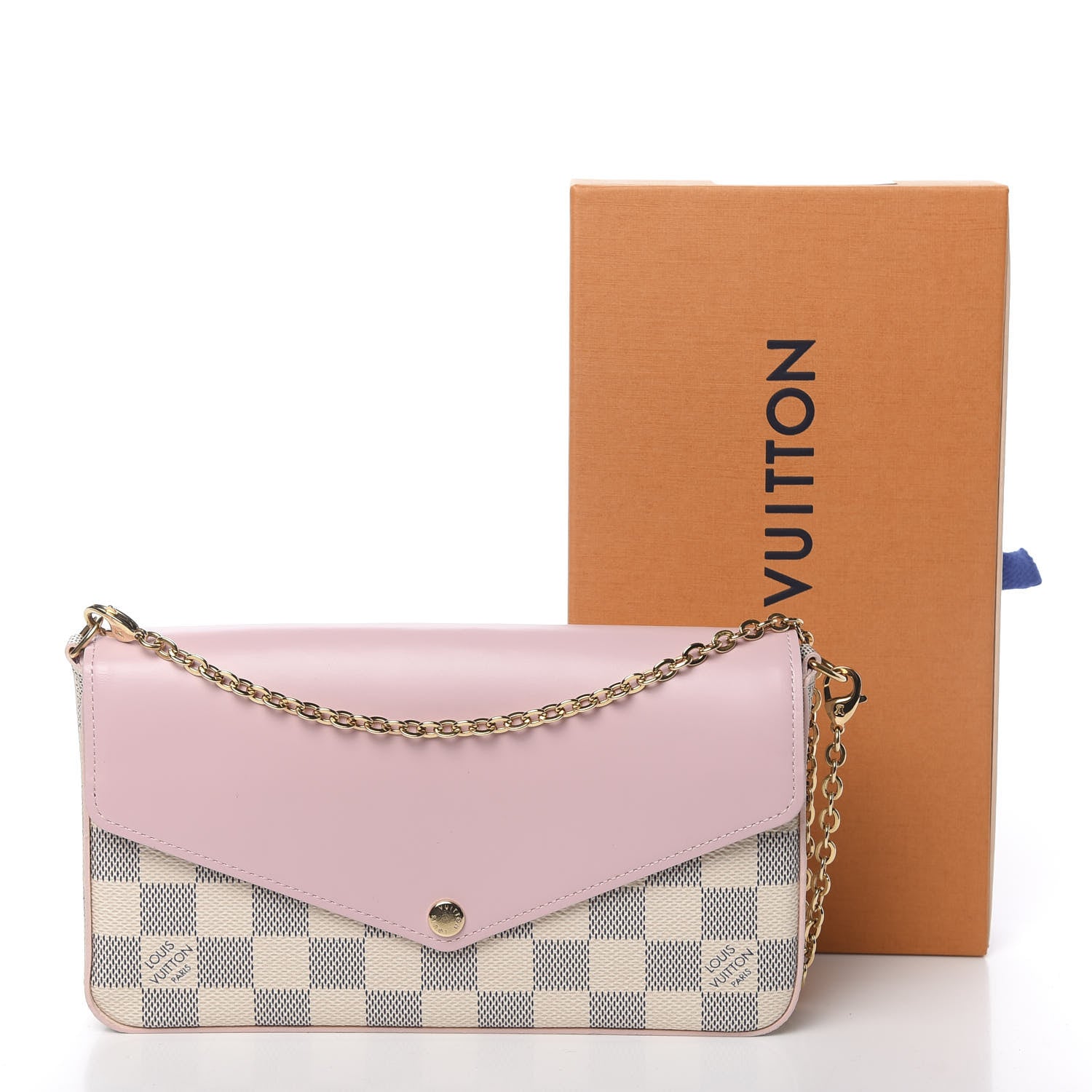 Louis Vuitton Damier Azur Calfskin Pochette Felicie Eau de Rose 11 of 11