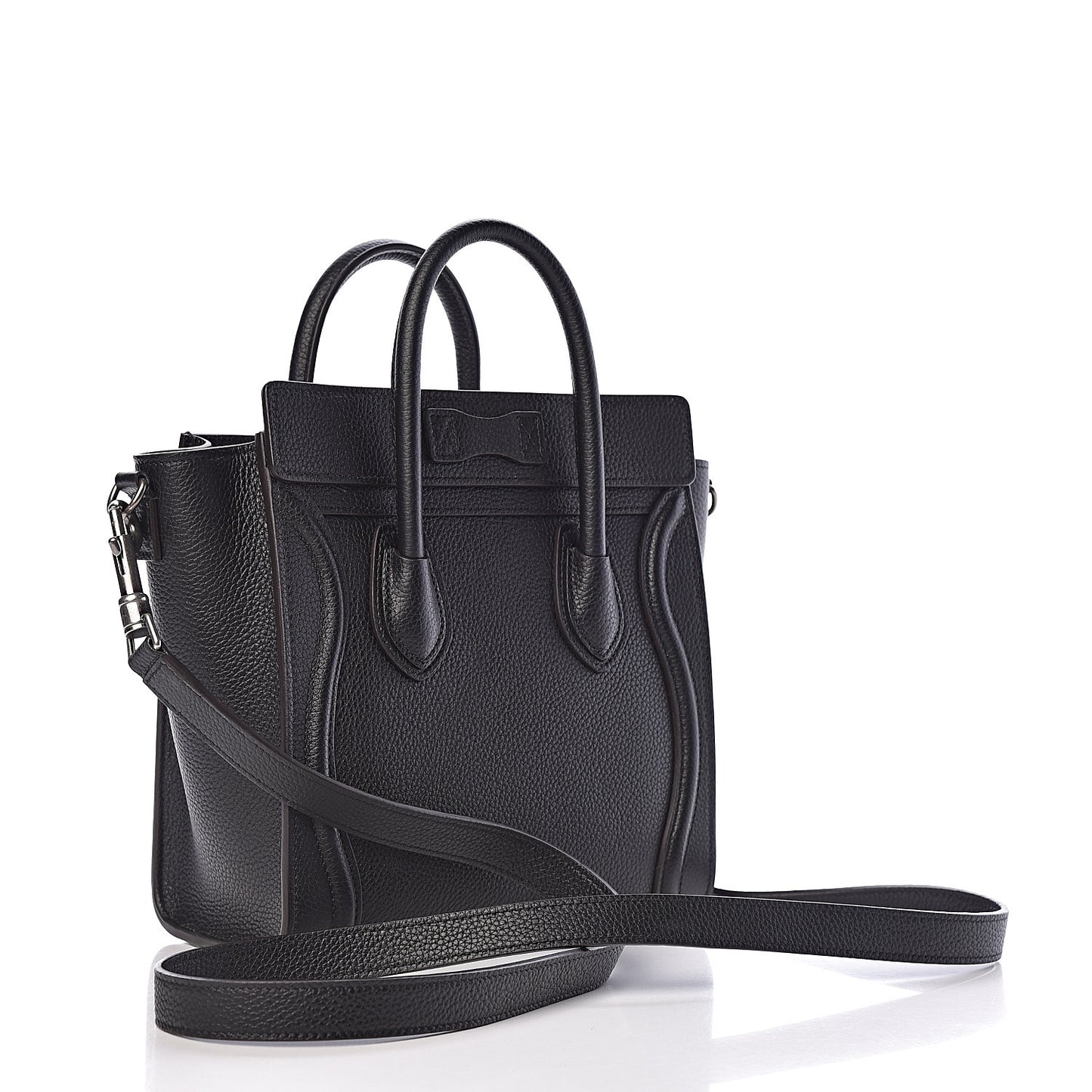 Drummed Calfskin Nano Luggage Black