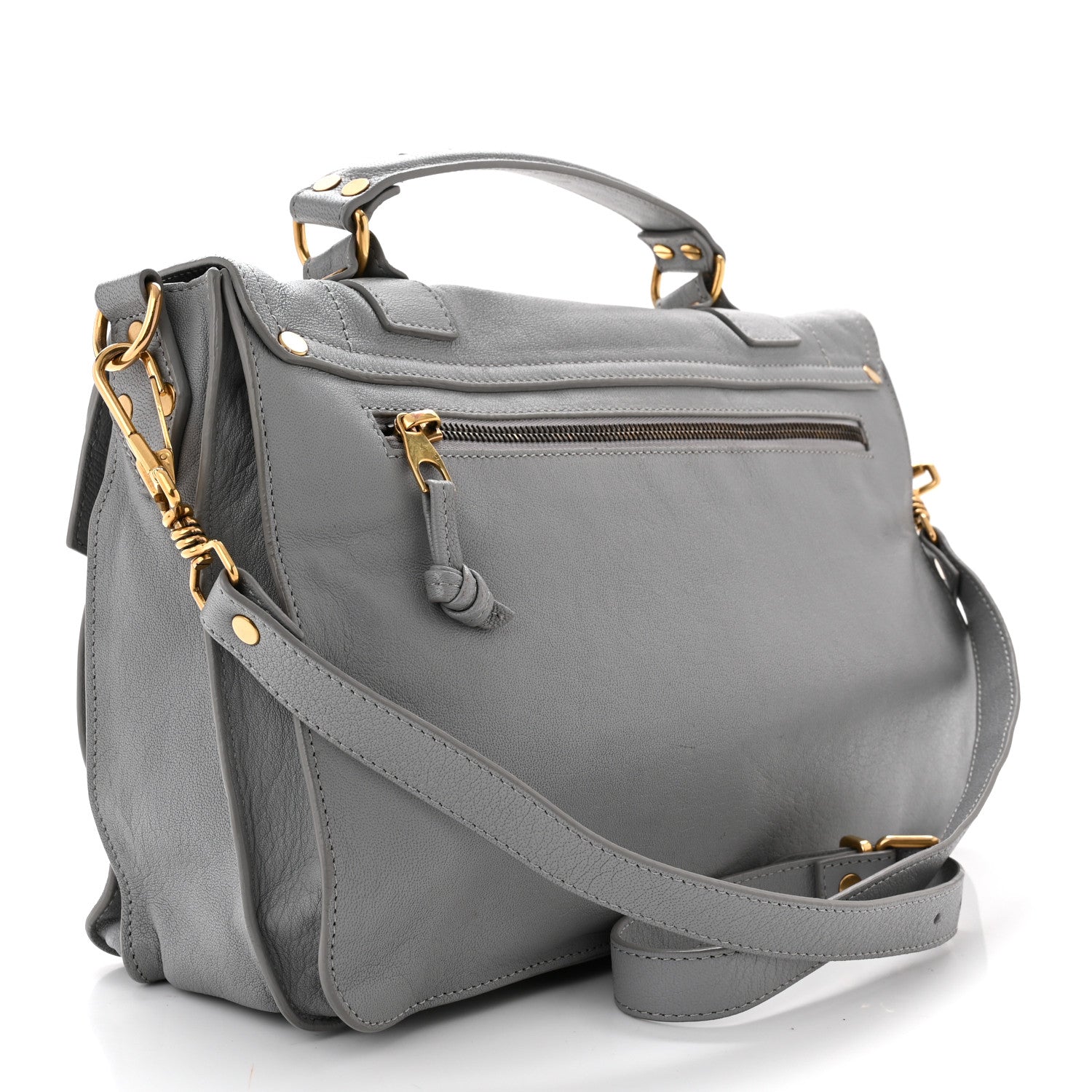 Proenza Schouler Lambskin Medium PS1 Satchel Concrete Grey 3 of 10