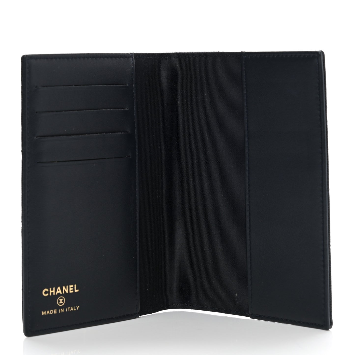 Caviar Quilted Passport Holder Black