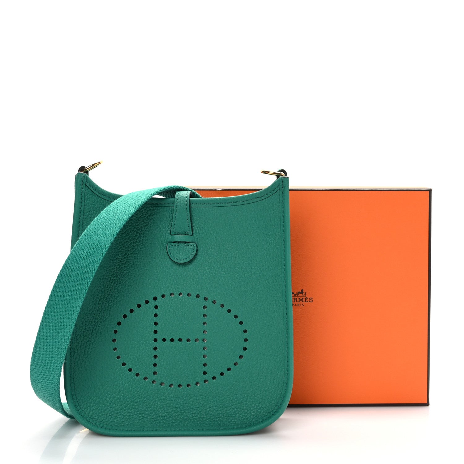 Hermes Taurillon Clemence Evelyne TPM Vert Jade 8 of 8
