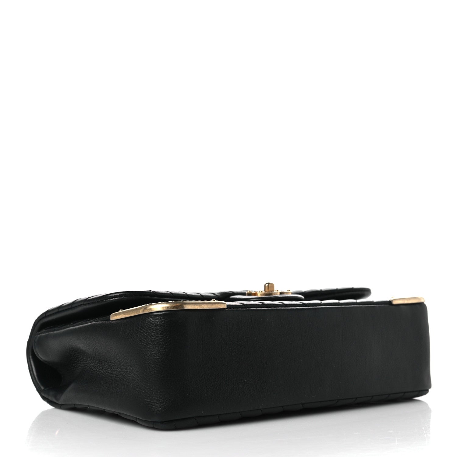 Chanel Calfskin Chevron Quilted Rock The Corner Flap Black 4 of 9