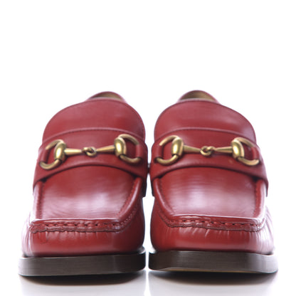 Gucci Malaga Kid Horsebit Loafer Pumps 37 Hibiscus Red 2 of 12