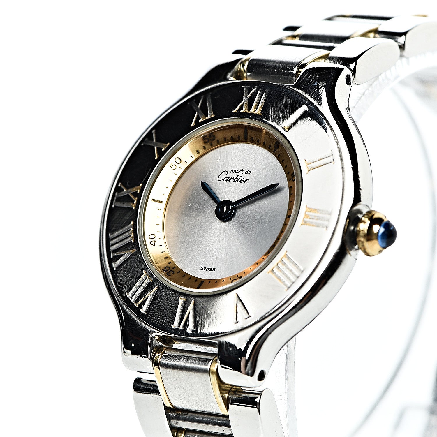 Cartier Stainless Steel 18K Yellow Gold 28mm Must De 21 Quartz Watch 9 of 9