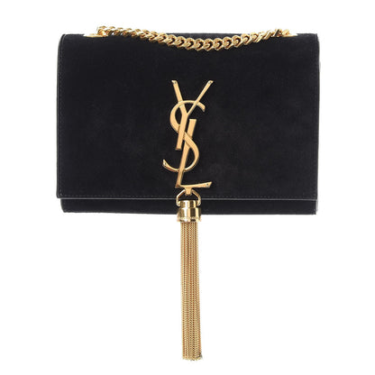 Saint Laurent Suede Small Classic Monogram Kate Tassel Satchel Black 1 of 8
