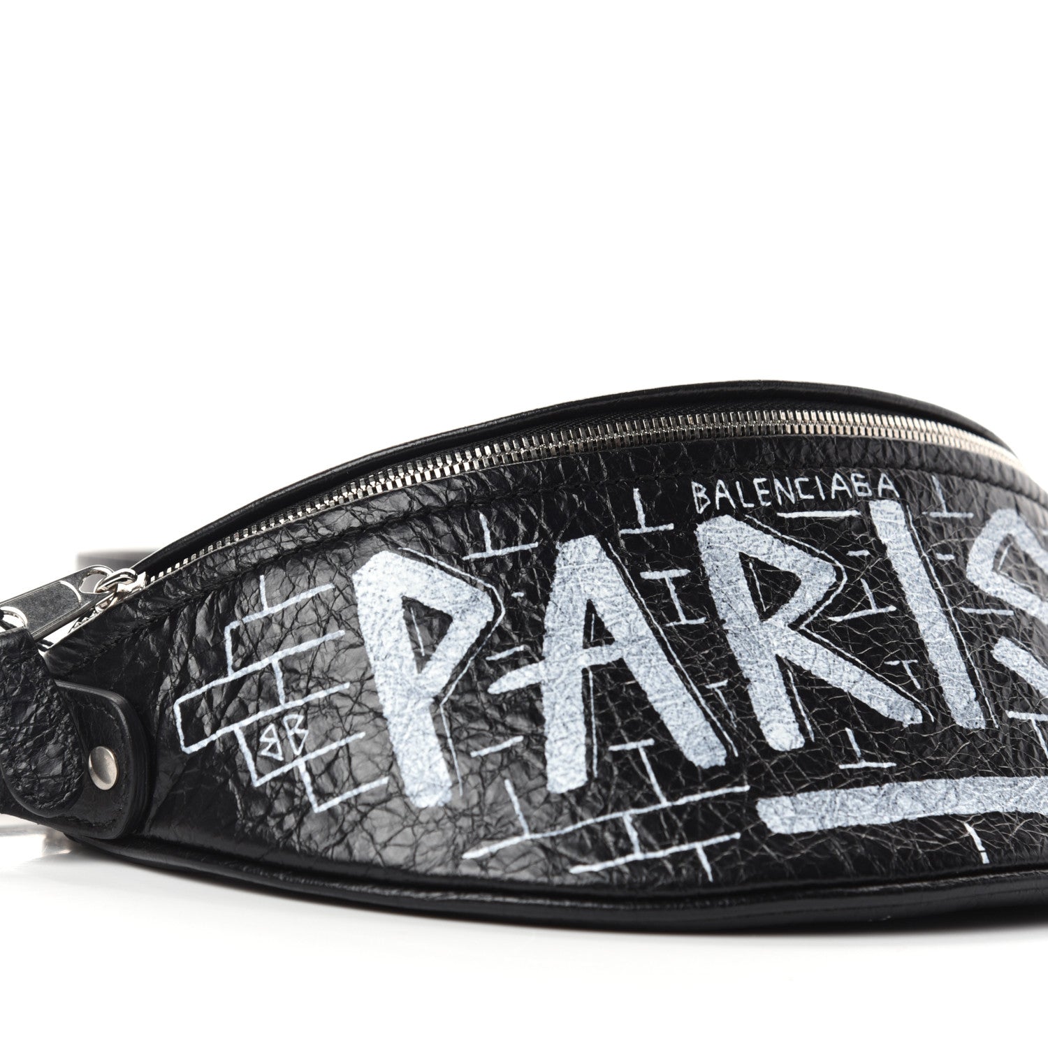 Balenciaga Agneau Arena Graffiti All Over XXS Souvenir Belt Bag Black White 7 of 9