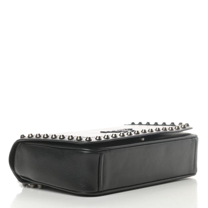 Prada Glace Calfskin Studded Crossbody Black 4 of 11