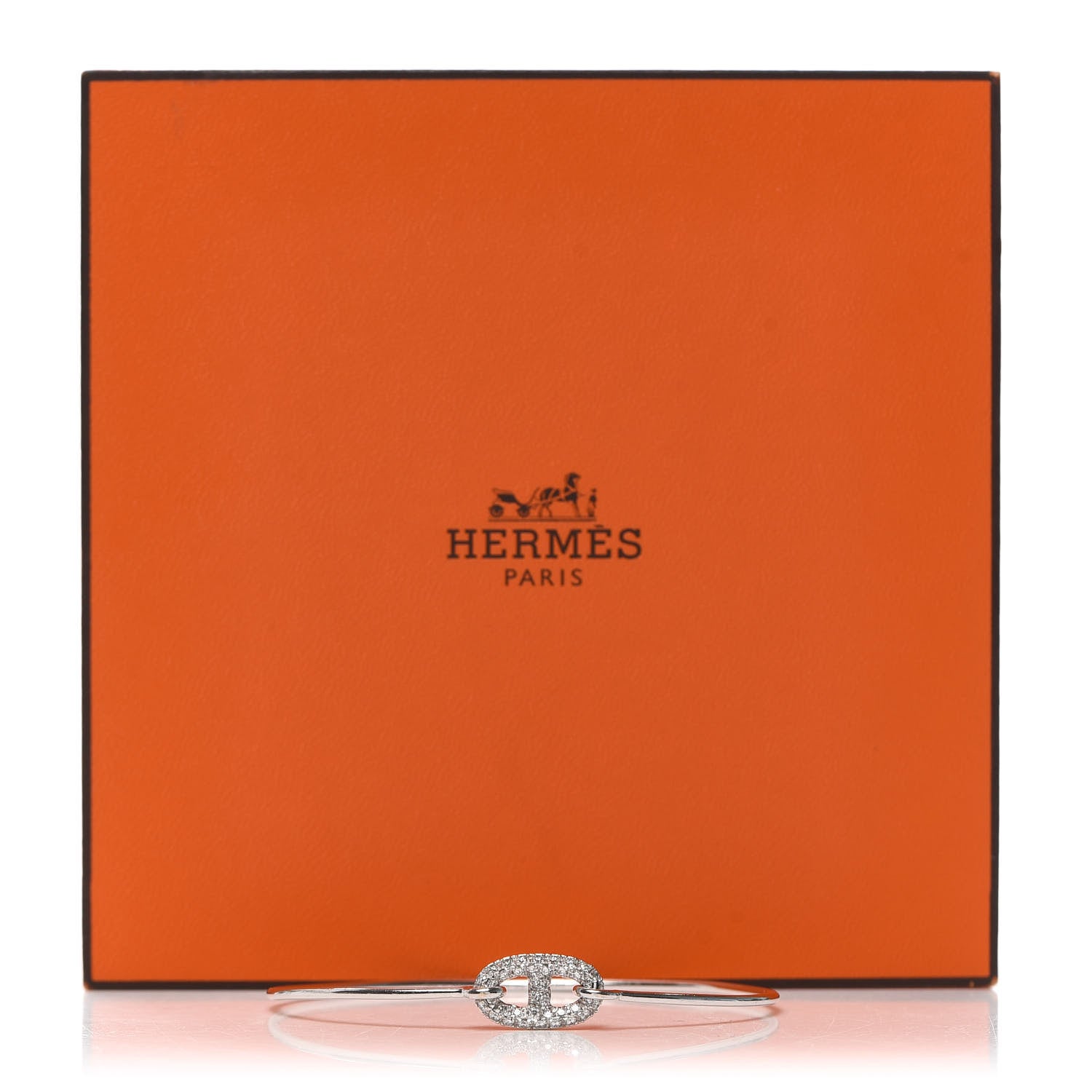 Hermes 18K White Gold Diamond PM Ronde Chaine d'Ancre Bracelet SH 6 of 6