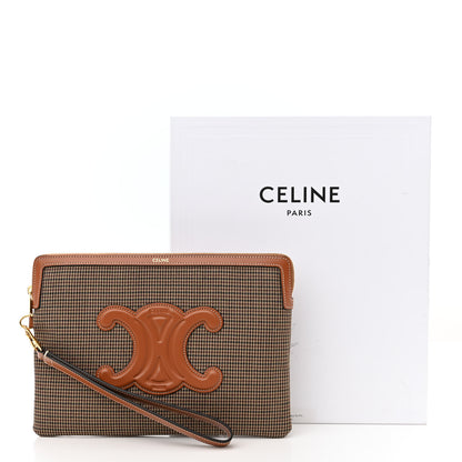 Celine Textile Calfskin Pied De Poule Print Triomphe Striped Small Pouch Multicolor 8 of 8
