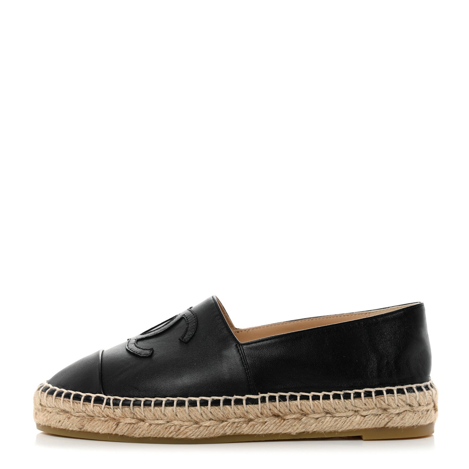 Chanel Lambskin CC Espadrilles 37 Black 1 of 8