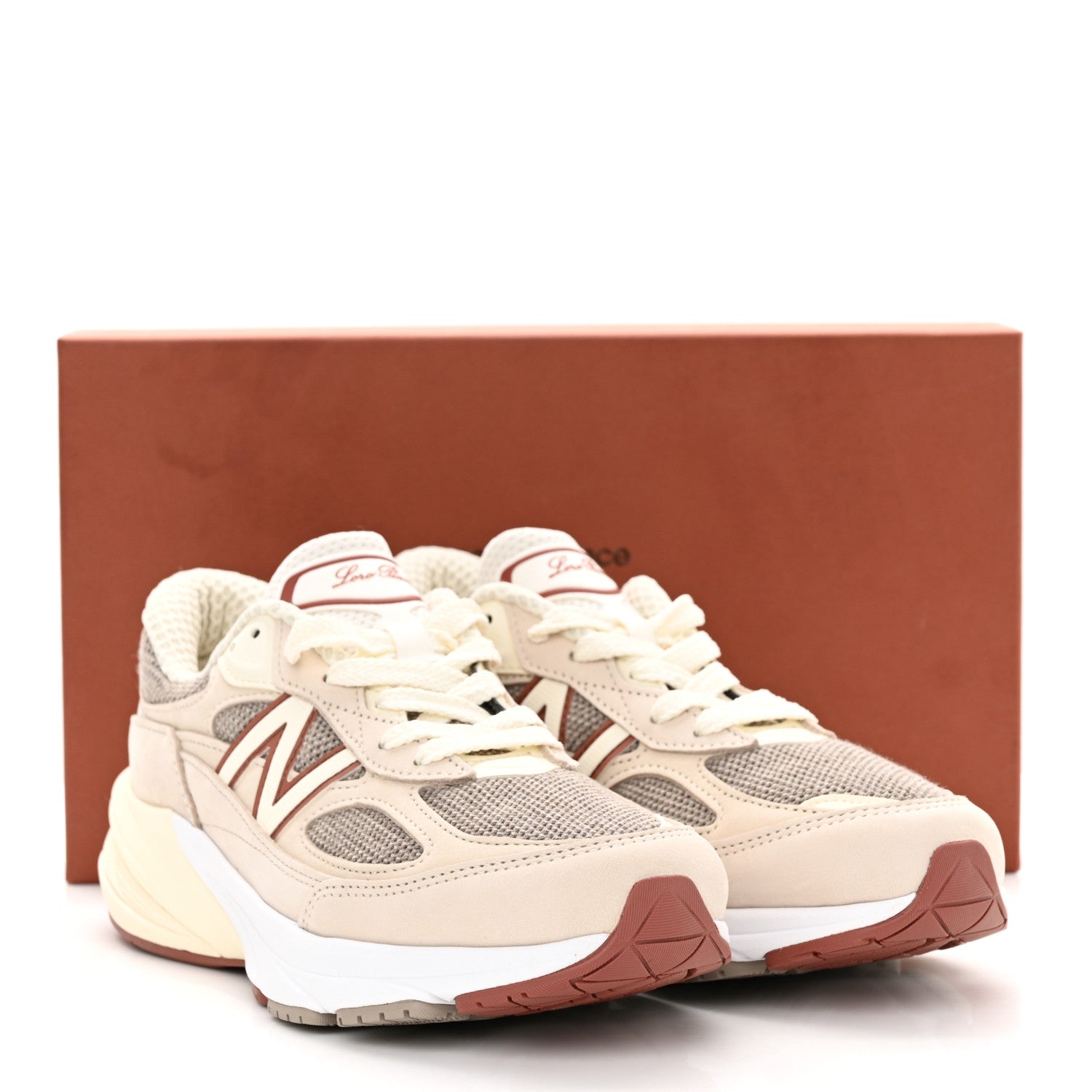 Loro Piana X NEW BALANCE Suede Pecora Wool Calfskin 990v6 Sneakers 5.5 Beige 9 of 9