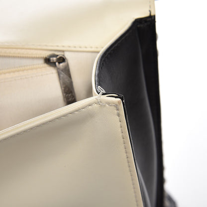 Chanel Lambskin Quilted Large Boy Flap Black White 11 of 17