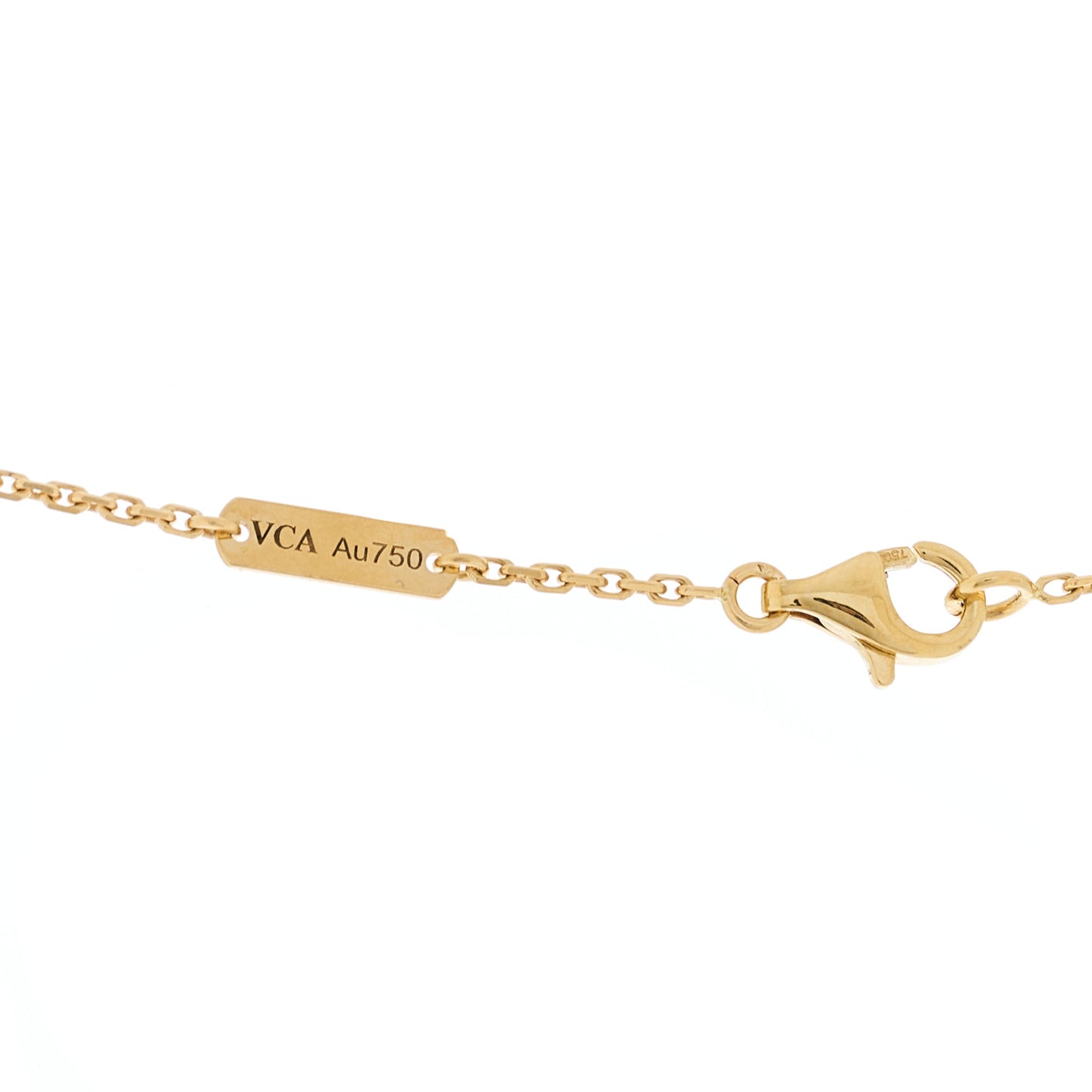 18K Yellow Gold Black Onyx Vintage Alhambra Pendant Necklace
