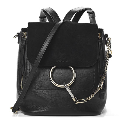 Chloe Suede Calfskin Small Faye Backpack Black 1 of 12