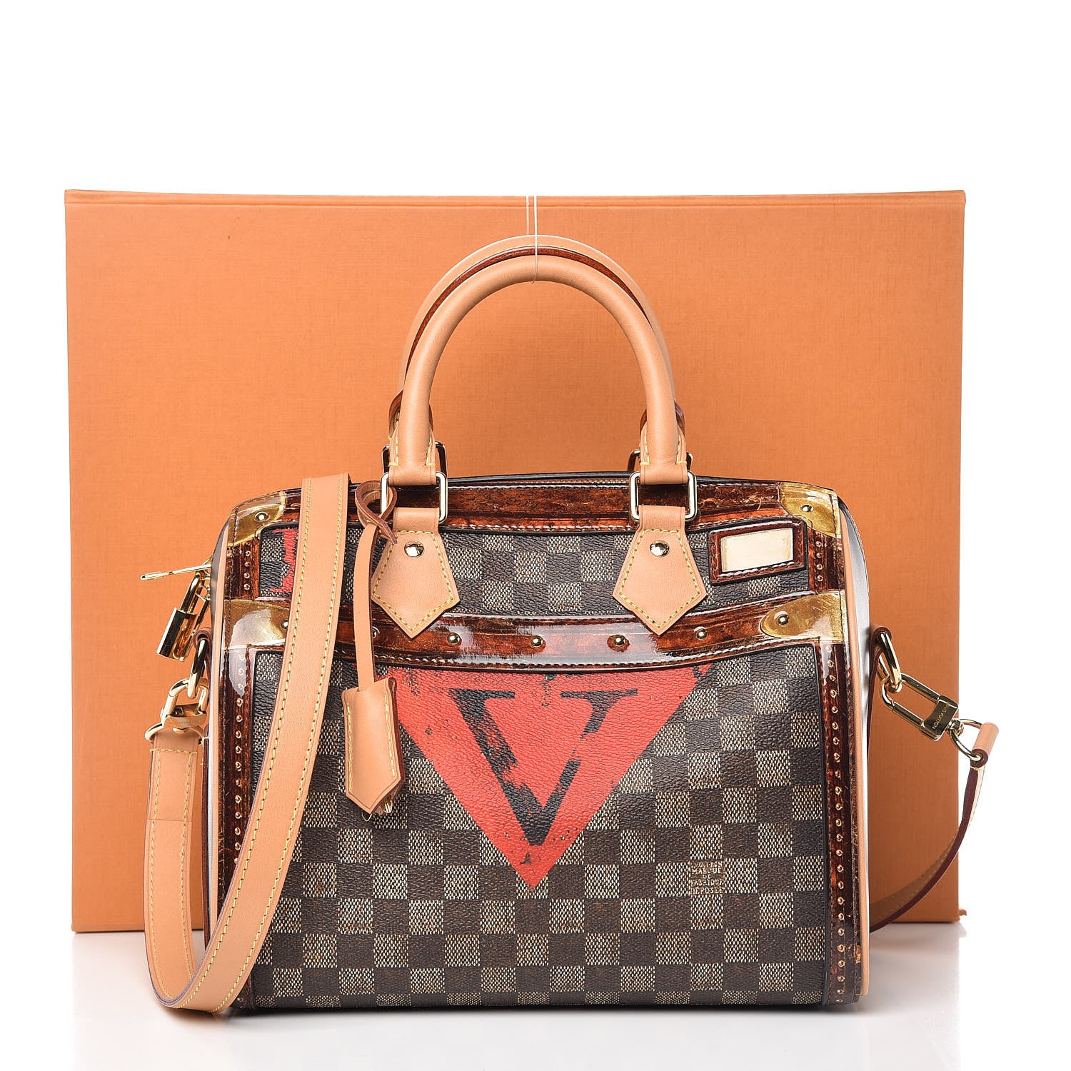 Louis Vuitton Transformed Damier Ebene Time Trunk Speedy Bandouliere 25 Black 10 of 10