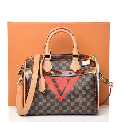 Louis Vuitton Transformed Damier Ebene Time Trunk Speedy Bandouliere 25 Black 10 of 10