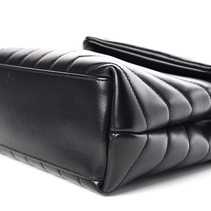 Saint Laurent Calfskin Y Quilted Monogram Small Loulou Chain Satchel Black 6 of 11