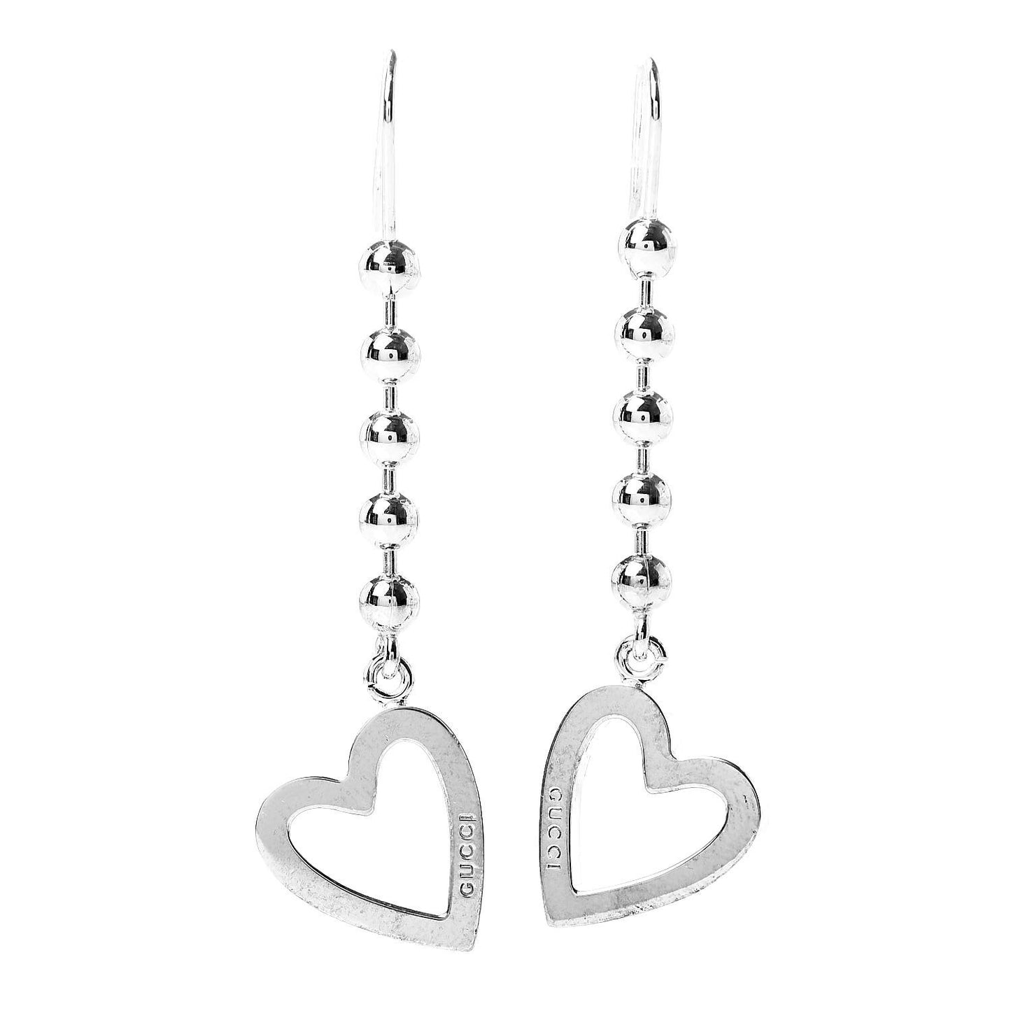 Sterling Silver Heart Drop Earrings