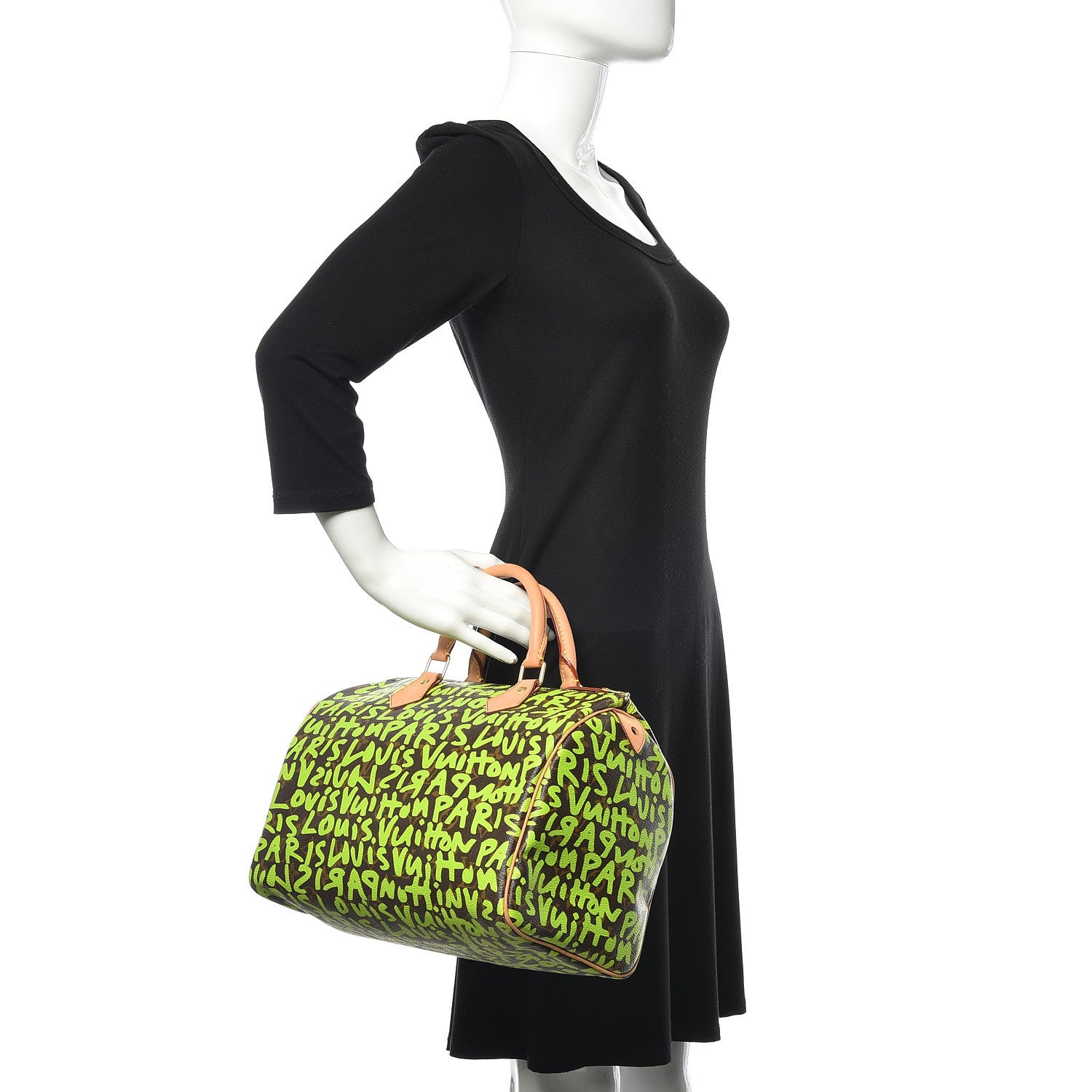 Louis Vuitton Monogram Graffiti Speedy 30 Green 2 of 10