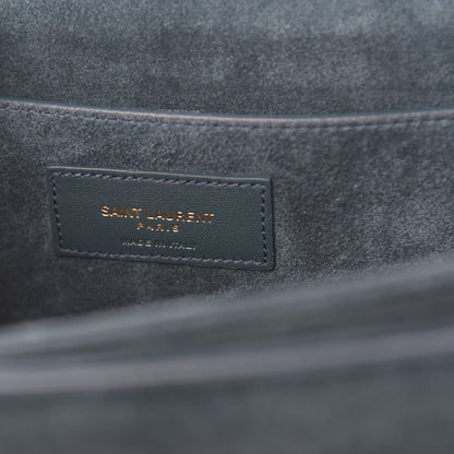 Saint Laurent Smooth Calfskin Suede Medium Bellechasse Dark Turquoise 6 of 9