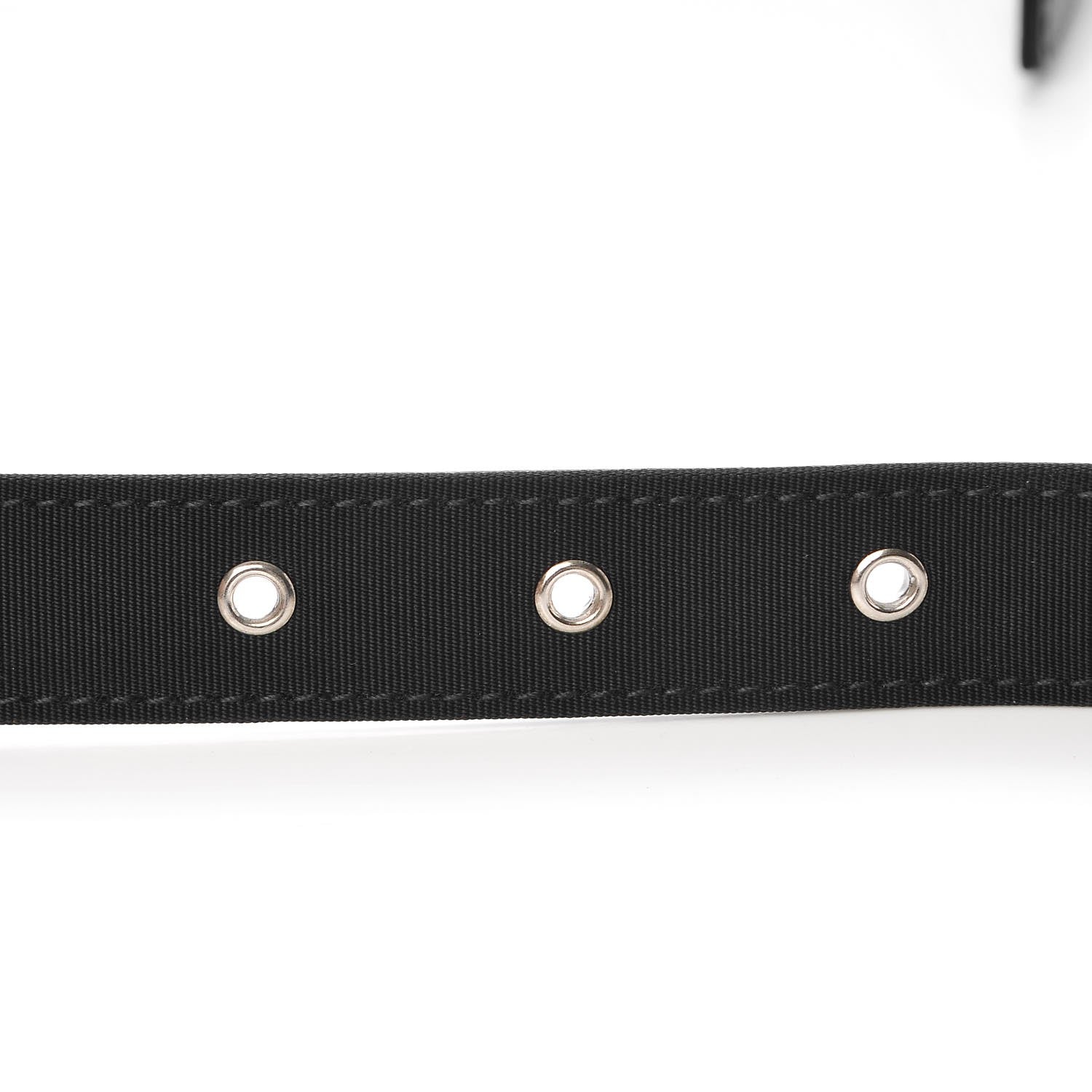 Chanel Grosgrain Lambskin Crystal Baguette Logo Belt 85 34 Black 5 of 10