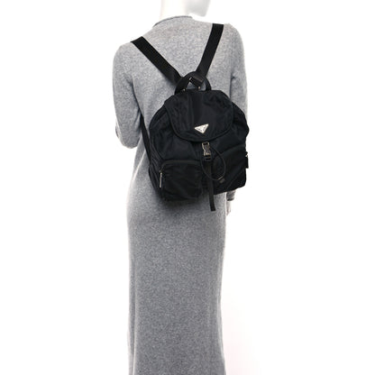Prada Tessuto Nylon Saffiano Vela Backpack Black 2 of 10