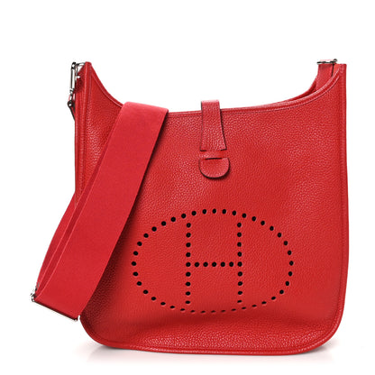 Hermes Taurillon Clemence Evelyne III GM Rouge Casaque 1 of 10