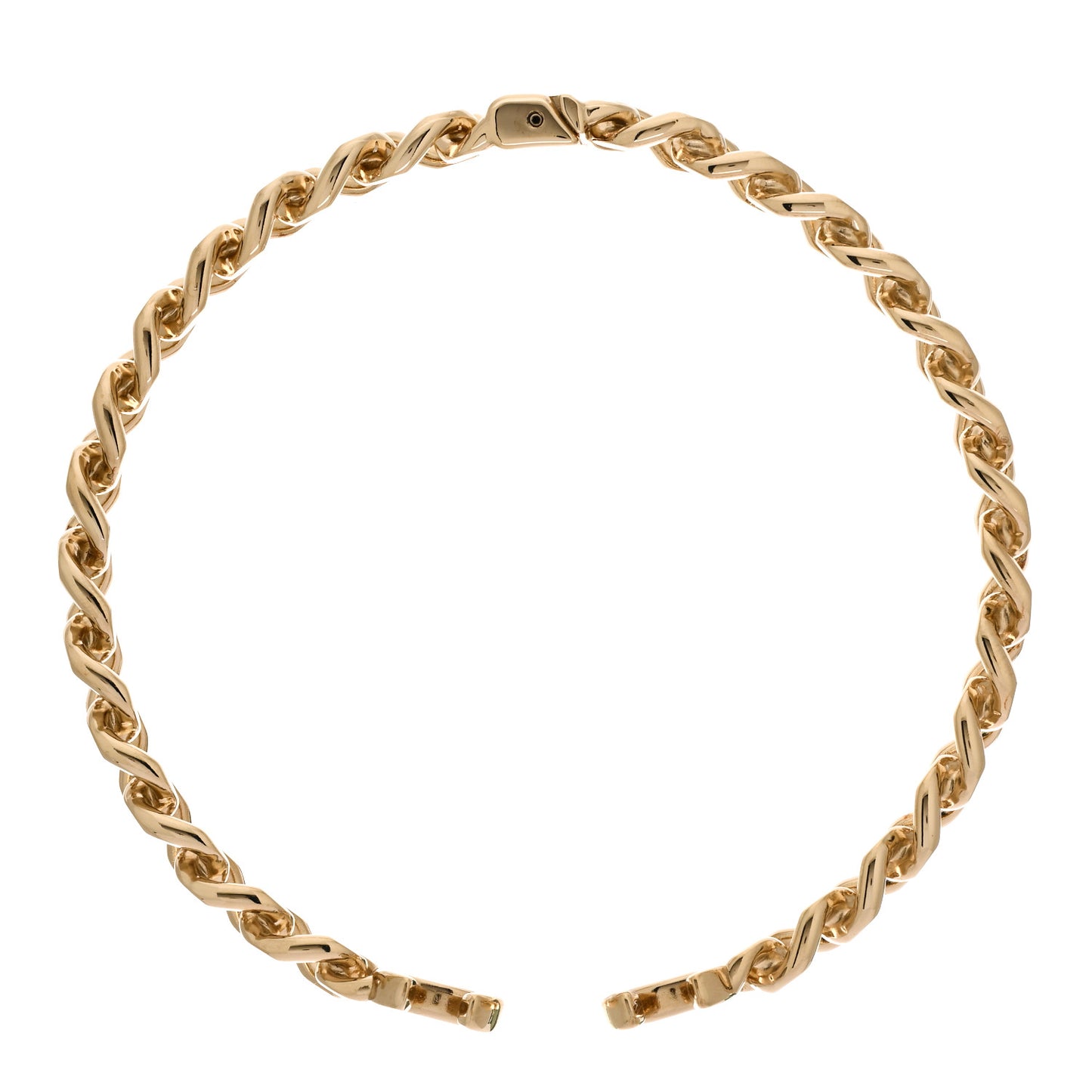 Metal CC Chain Link Choker Necklace S Gold