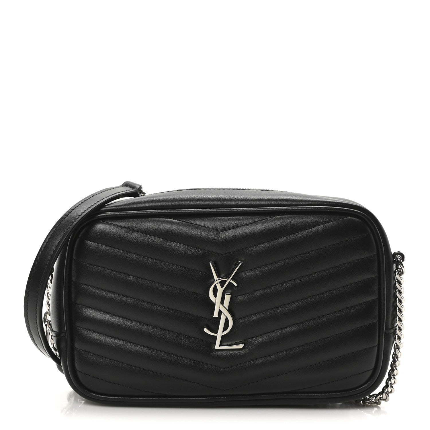 Saint Laurent Calfskin Matelasse Monogram Mini Lou Camera Bag Black 1 of 10