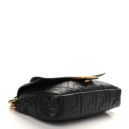 Fendi Nappa FF 1974 Embossed Baguette Black 4 of 6