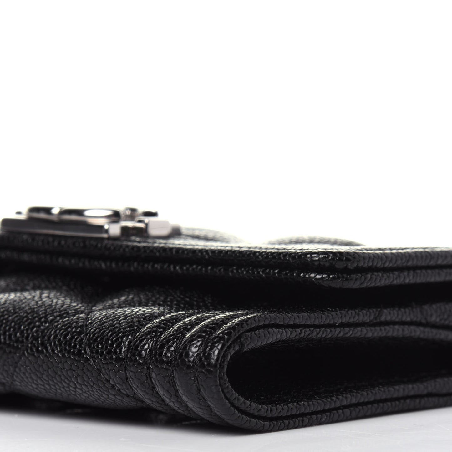Caviar Quilted Boy Flap Card Holder Black