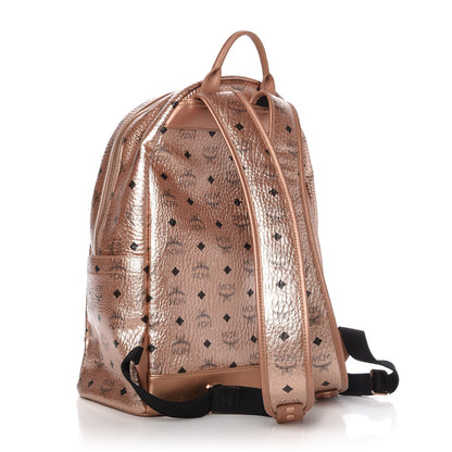 MCM Metallic Visetos Medium Stark Backpack Champagne Gold 3 of 9