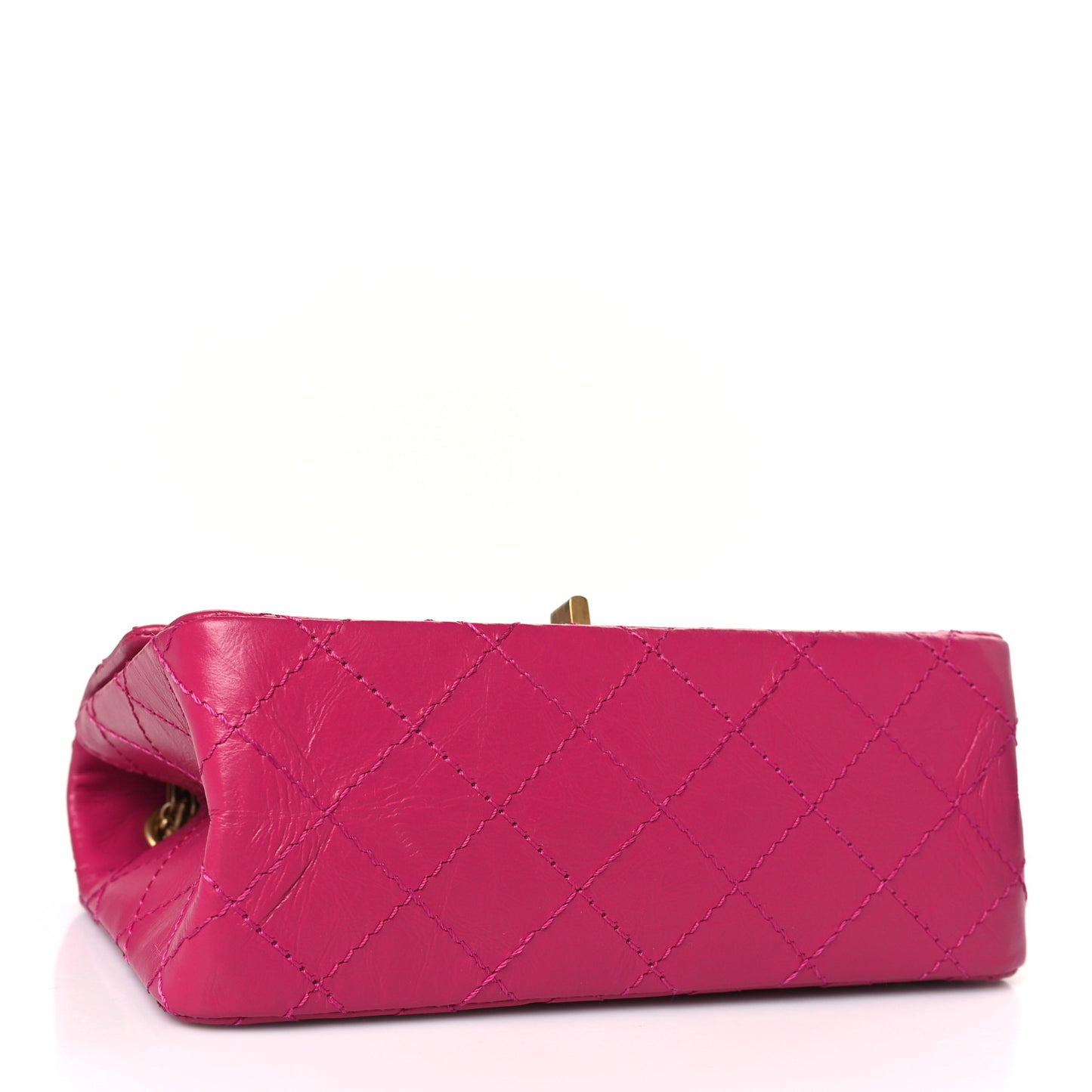 Aged Calfskin Quilted 2.55 Reissue Mini Flap Fuchsia