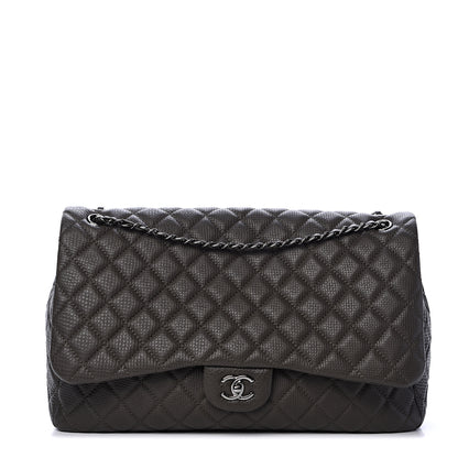 Chanel Calfskin Quilted Small XXL Travel Flap Bag Khaki 1 of 10