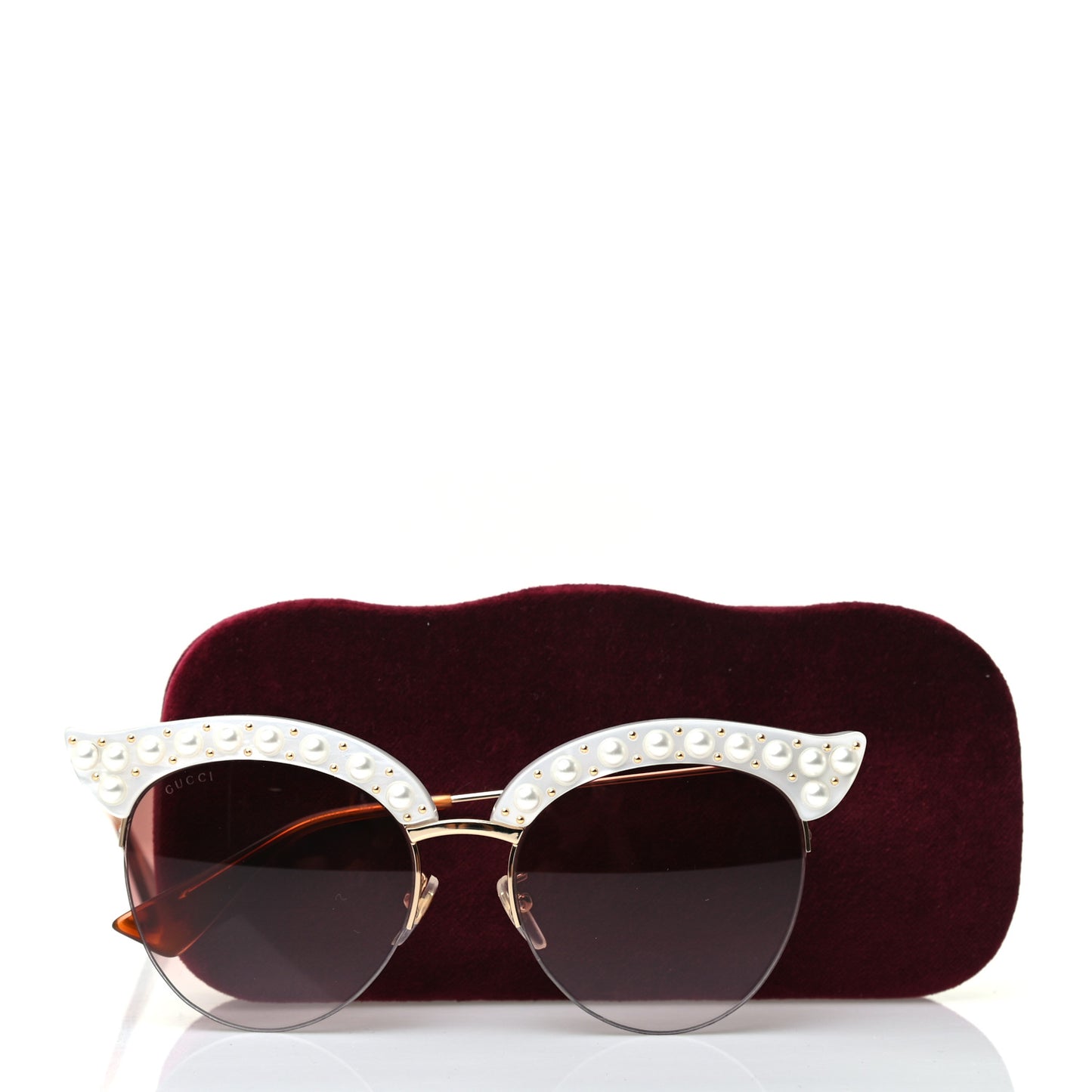 Acetate Pearl Cat Eye Sunglasses GG0212S White
