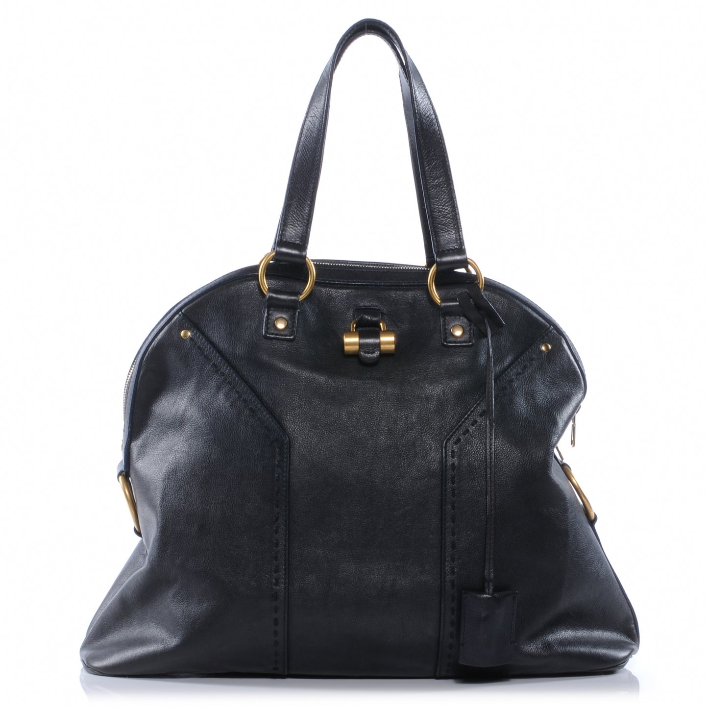 Leather Oversized Muse Navy