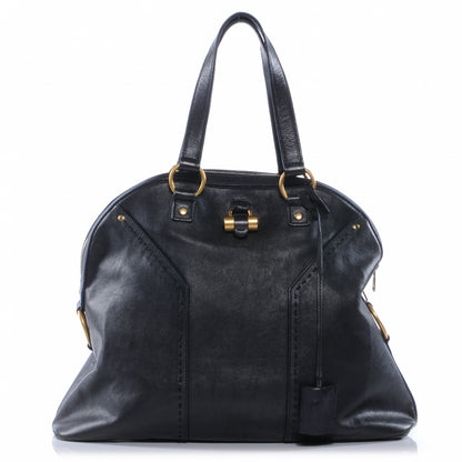 Saint Laurent Leather Oversized Muse Navy 1 of 8