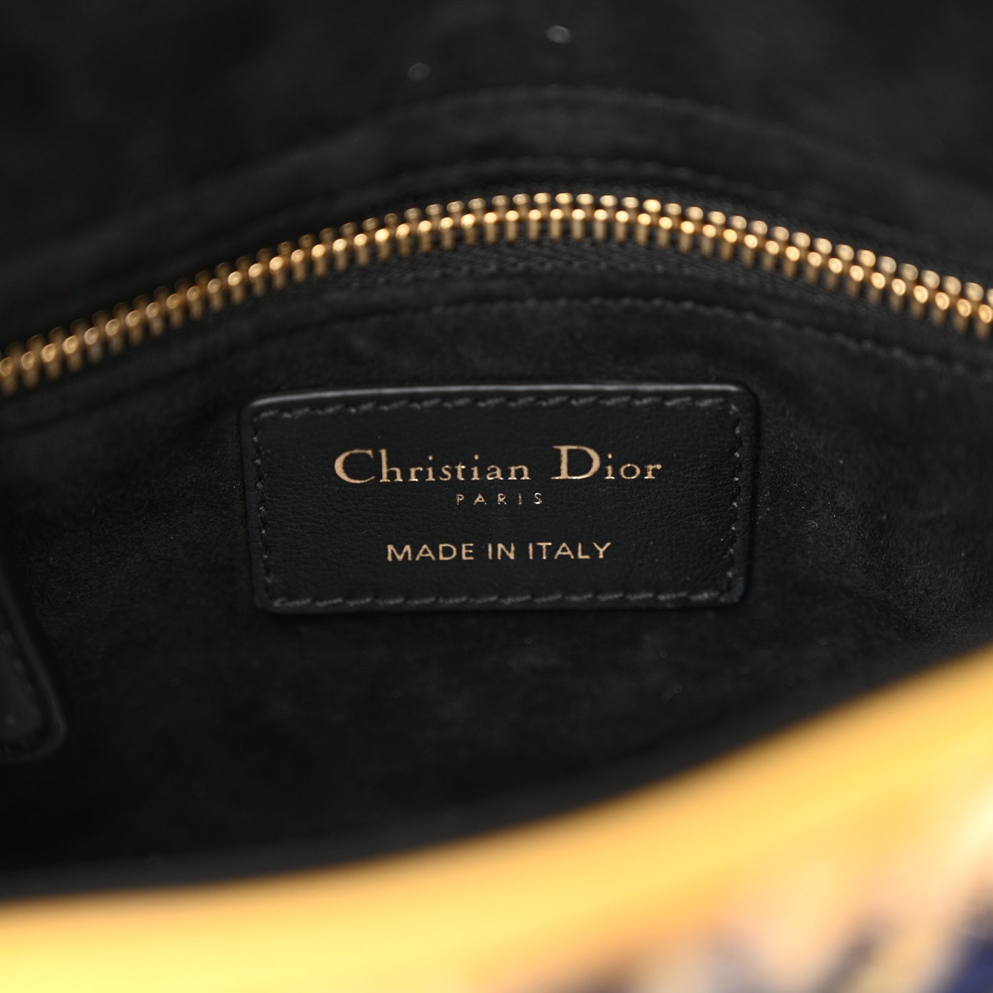 Canvas Sequin Flower Pop Mini Lady Dior Yellow Multicolor