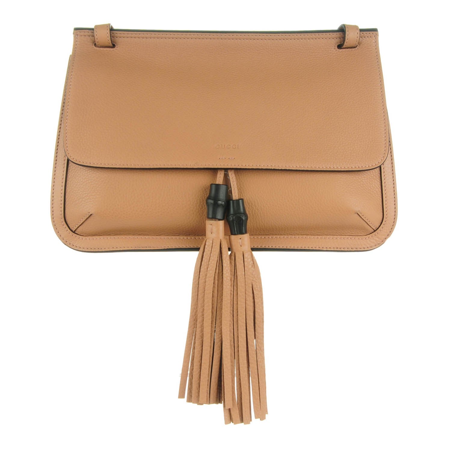 Gucci Cellarius Calfskin Medium Bamboo Daily Flap Shoulder Bag Camelia 1 of 7