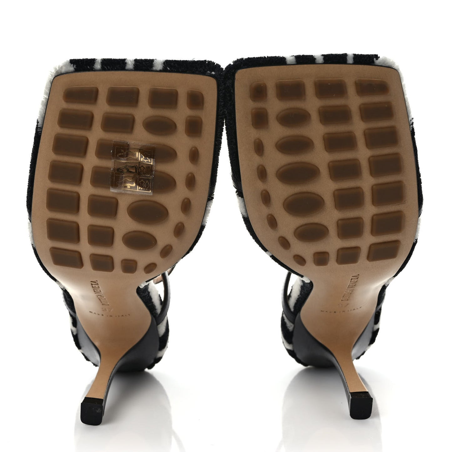 Microfiber Stretch Multi Strap 90mm Sandals 37 White Zebra