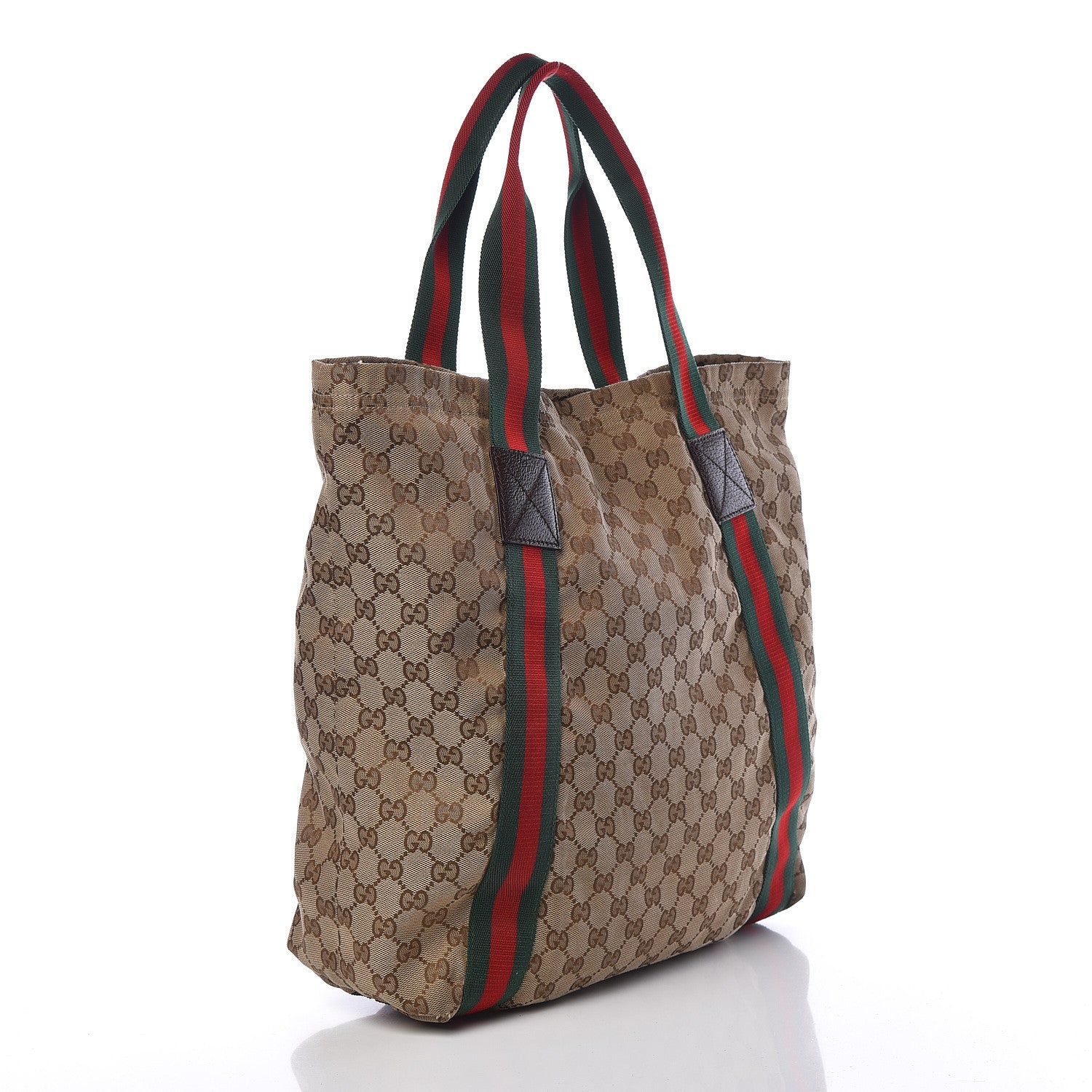 Gucci GG Monogram Medium Web Handle Vertical Tote Dark Brown 3 of 13