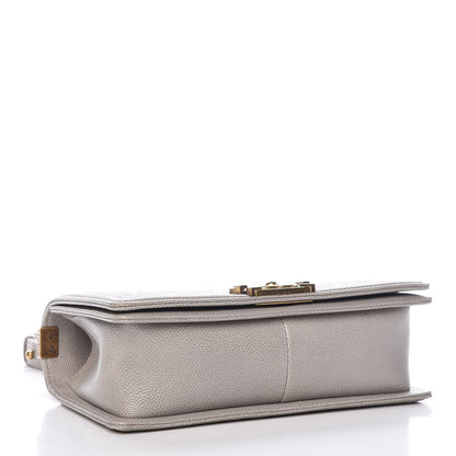Chanel Caviar Quilted Medium Boy Flap Light Grey 4 of 10