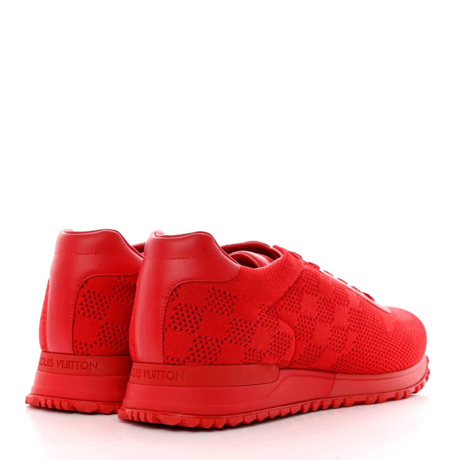 Louis Vuitton Calfskin Damier Mens Run Away Sneakers 10 Red 4 of 8