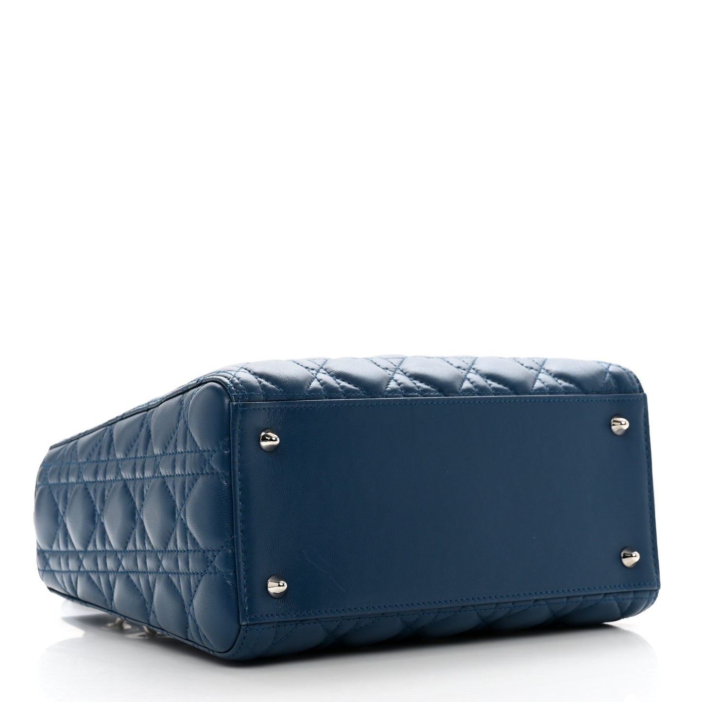 Lambskin Cannage Medium Lady Dior Crystal Strap Navy
