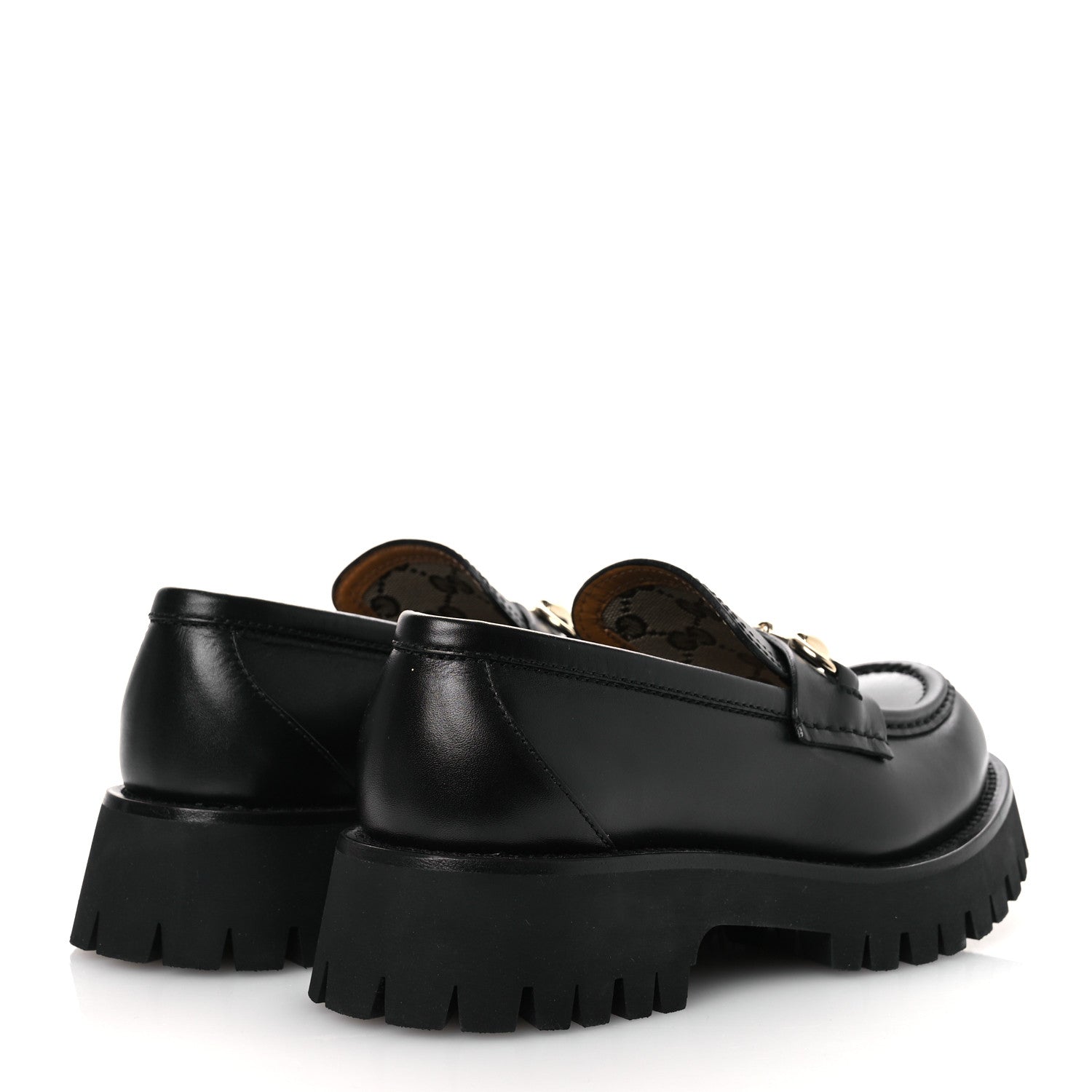 Gucci Betis Glamour Calfskin Womens Horsebit Loafers 37.5 Black 5 of 12